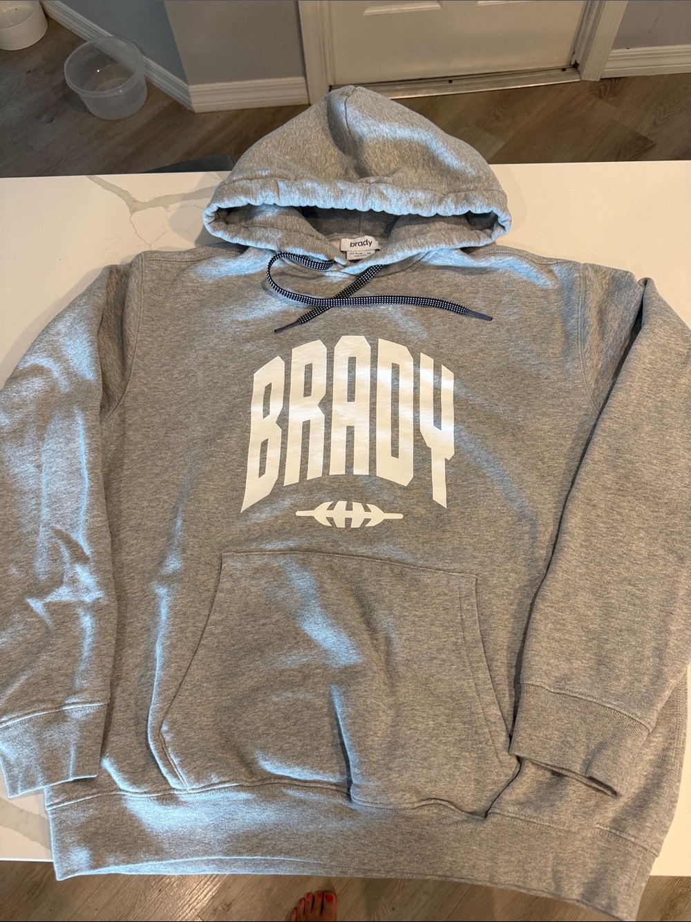Brady Gray Football Hoodie Pullover Sweatshirt Size Size M